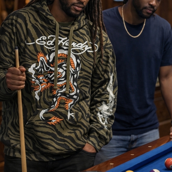 Ed Hardy Other - Ed Hardy Tiger Hoodie Pullover Size Large New